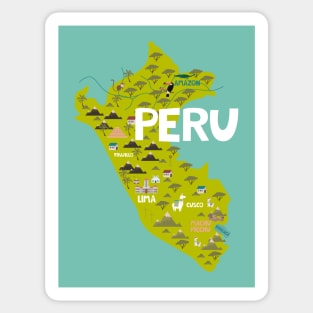 Peru Illustrated Map Sticker